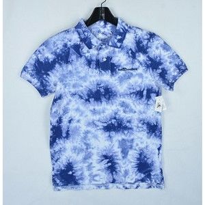 Disney Parks Walt Disney World Tie-Dye Polo Shirt Slim Fit Blue Size S Small NWT